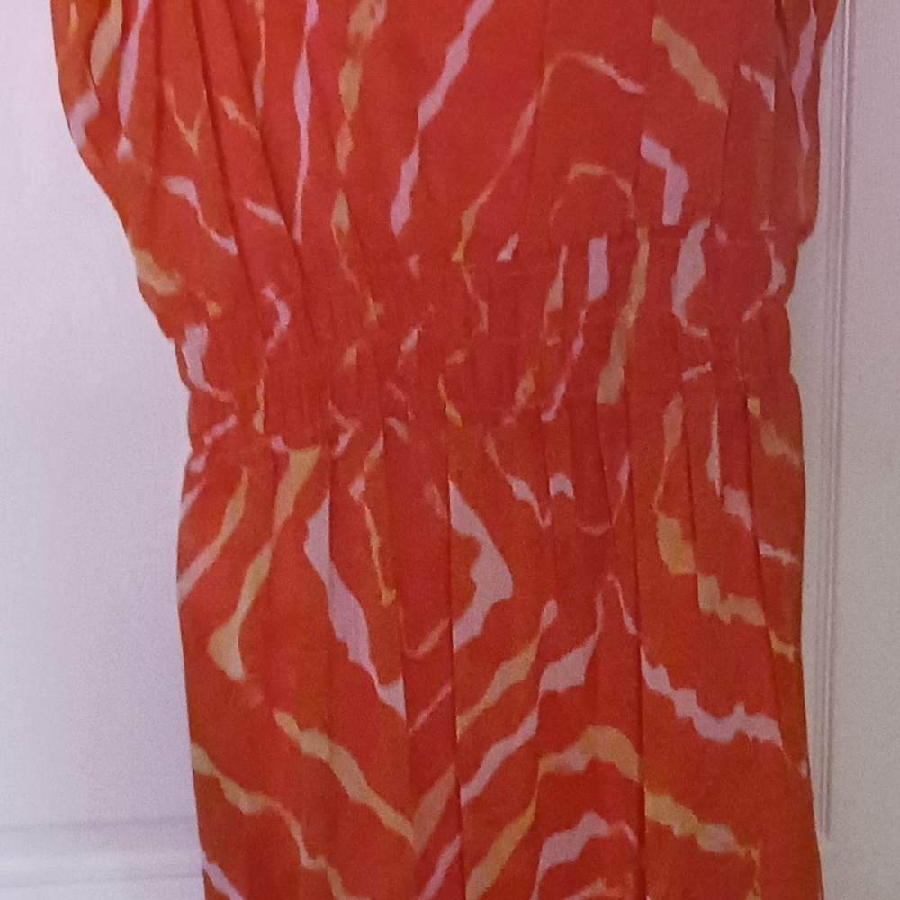 Orange sheer plus size dress